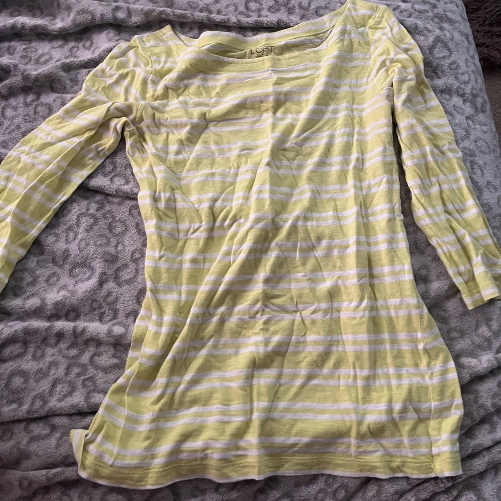 yellow and white striped long sleeve